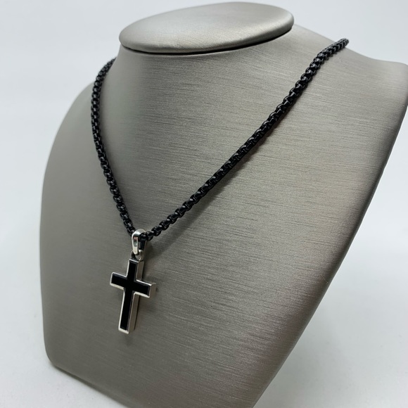 David Yurman Cross With Black Onyx 